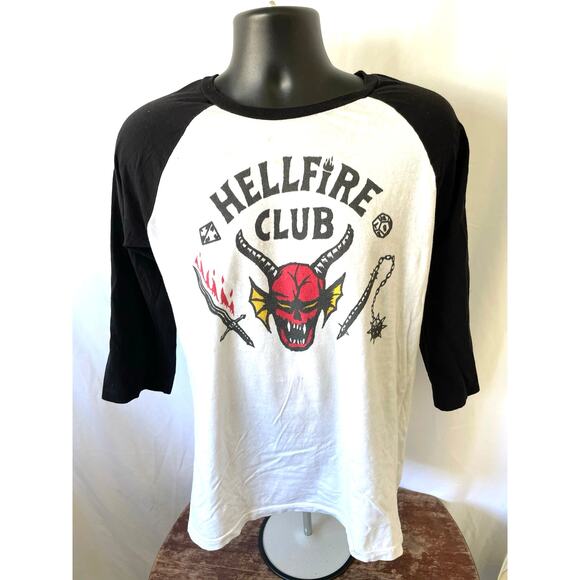 Hellfire Club Raglan Shirt Netflix 2022 Stranger Things - Picture 1 of 7